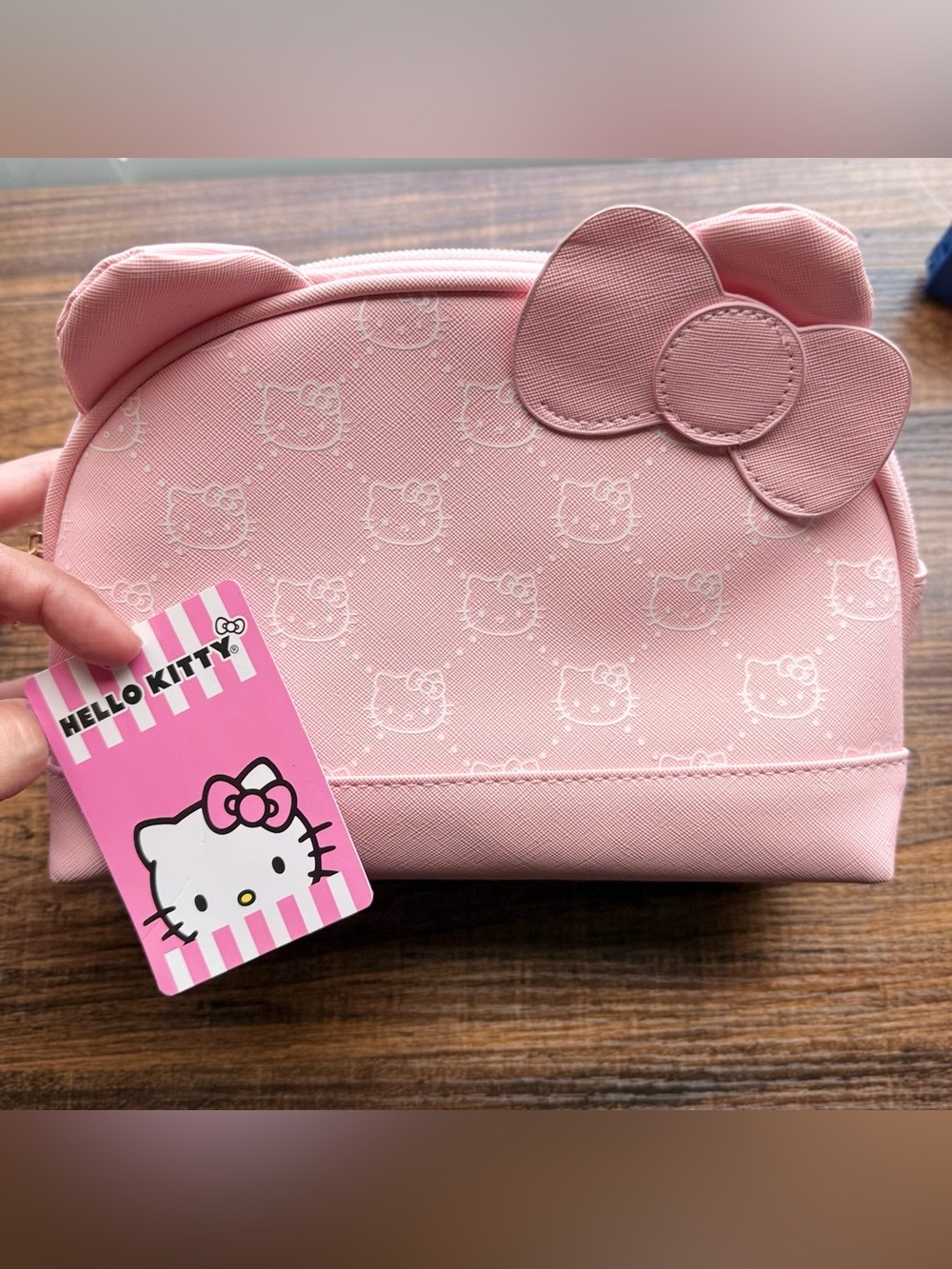 Hello Kitty Pink Cosmetic Makeup Bag Bow Toiletry Organizer NWT